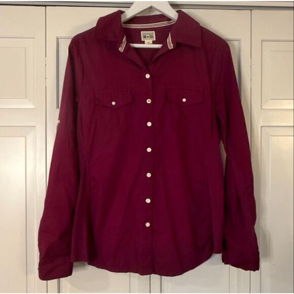 Converse one star burgundy cotton button down large - Picture 2 of 10